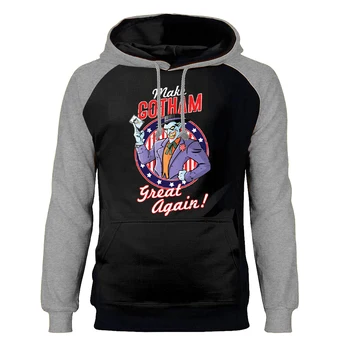 

Joker Make Gotham Great Again Hoodies Men Sweatshirts Villain Eric Border Raglan Hooded Winter Autumn Jack Napier Sportswear