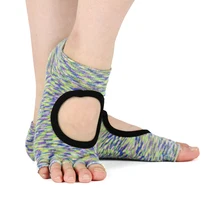 Женские носки для йоги, силиконовые Нескользящие носки в горошек с пятью пальцами, дышащие носки с половинчатым носком, носки для балета, спортзала, фитнеса, спорта, хлопковые носки с открытой спиной