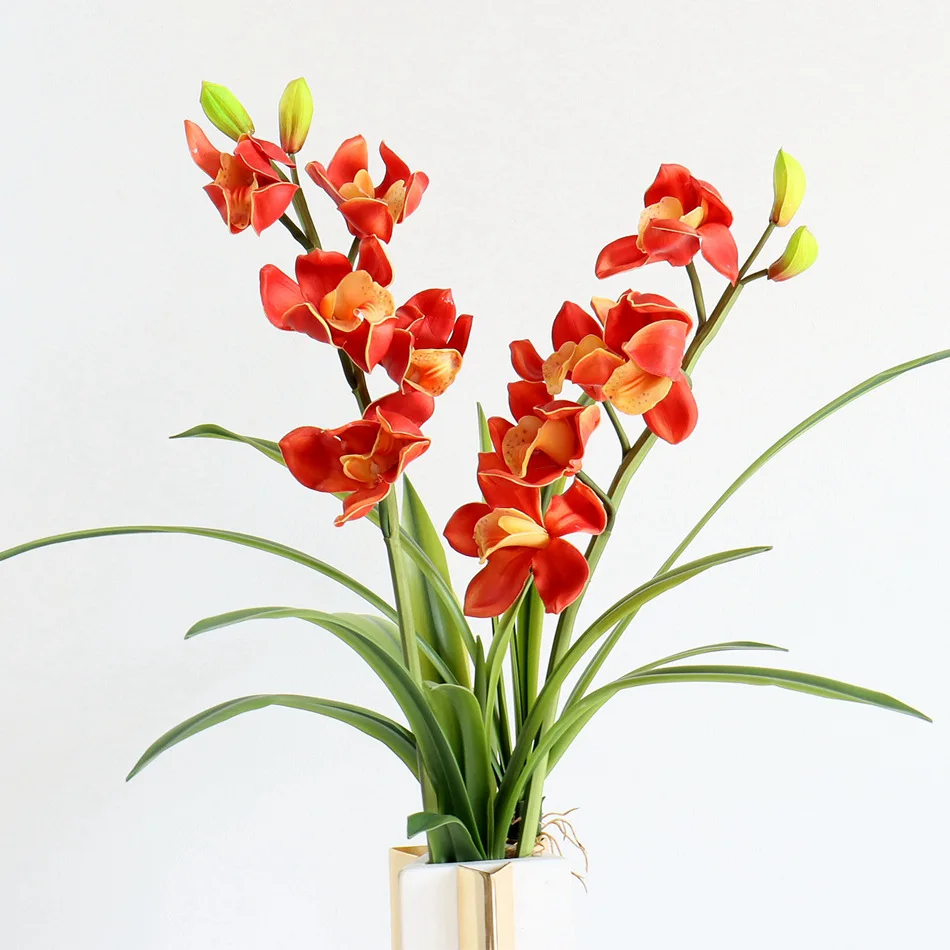 

Artificial PU Orchid Flowers High Quality Butterfly Moth Phalaenopsis Fake Flower for Wedding Home Festival Decoration