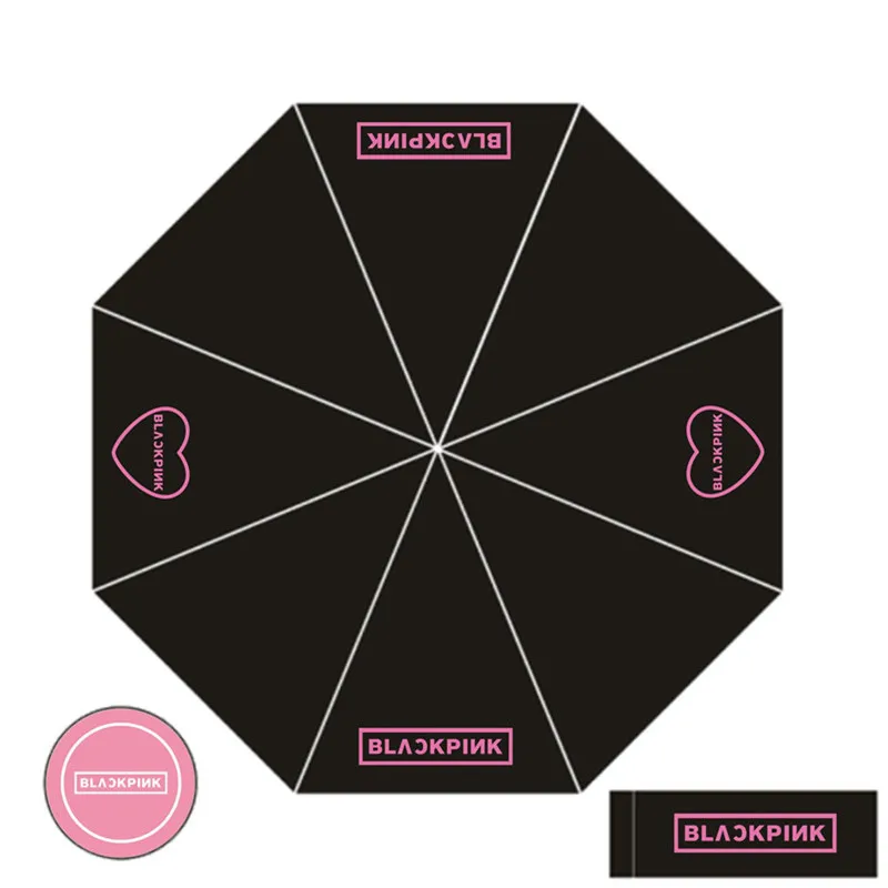 Kpop Черный Розовый Дженни Лиза JISOO розовый зонтик высокое качество Защита от солнца ручной росписью зонтик