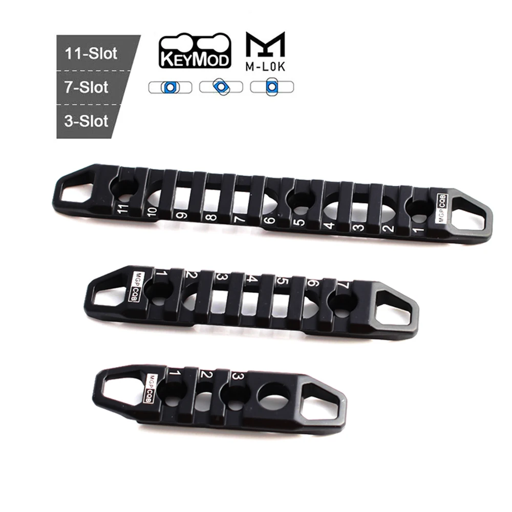 

Magorui Hollow M-LOK / KeyMod Rail Section 3 7 11 Slots Picatinny Accessory Rail Sections