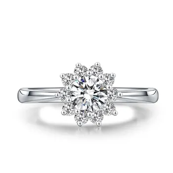 

Fashion Sun Flower Zircon Ring Elegant Temperament Female Jewelry Romantic Wedding Gift