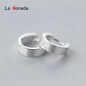 

La Monada Brushed Circle Hoop Earrings For Women Silver 925 Fine Women Earrings Jewelry Women Hoop Earrings 925 Sterling Silver