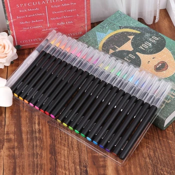 

20Pcs Writing Brush Calligraphy Cartoon Pen Color Soft Stationery Water Ink Set