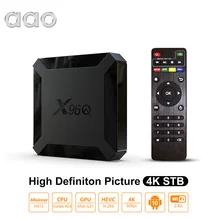 AAO X96Q Set Top Box Android 10.0 TV box 2G 16G Smart TVBOX Allwinner H313 Quad Core 2.4G 2K 4K WiFi Netflix Media Player PK X96