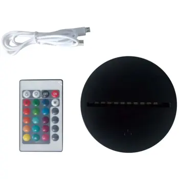 

3D LED Night Light Lamp Base Stand 7 Colors Touch Switch Remote Control Replacement Base for 3D Table Desk Lamps