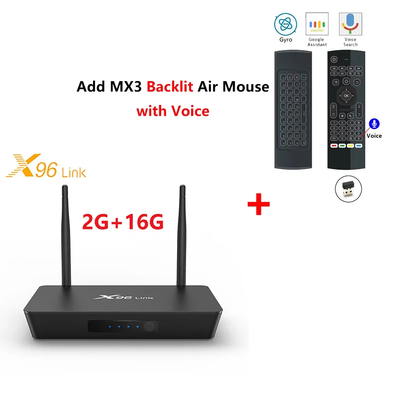 2G 16G add mx3l mic X96 Link Android 7,1 Amlogic S905W четырехъядерный смарт-приставка DDR3 2G 16G 100M LAN 4k HD медиаплеер 2,4G 5G бренд Wifi ТВ приставка - Цвет: 2G 16G add mx3l mic