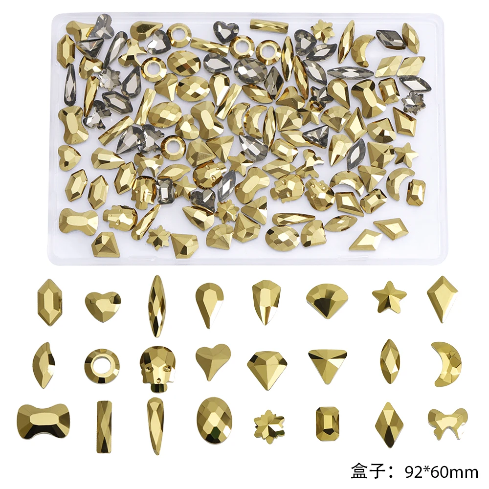 

120 Pcs 3D Nail Art Rhinestons AB Crystal Flat Back Rhinestone Diamond Gem Glitter Nail Art Decoration Manicure Accessories