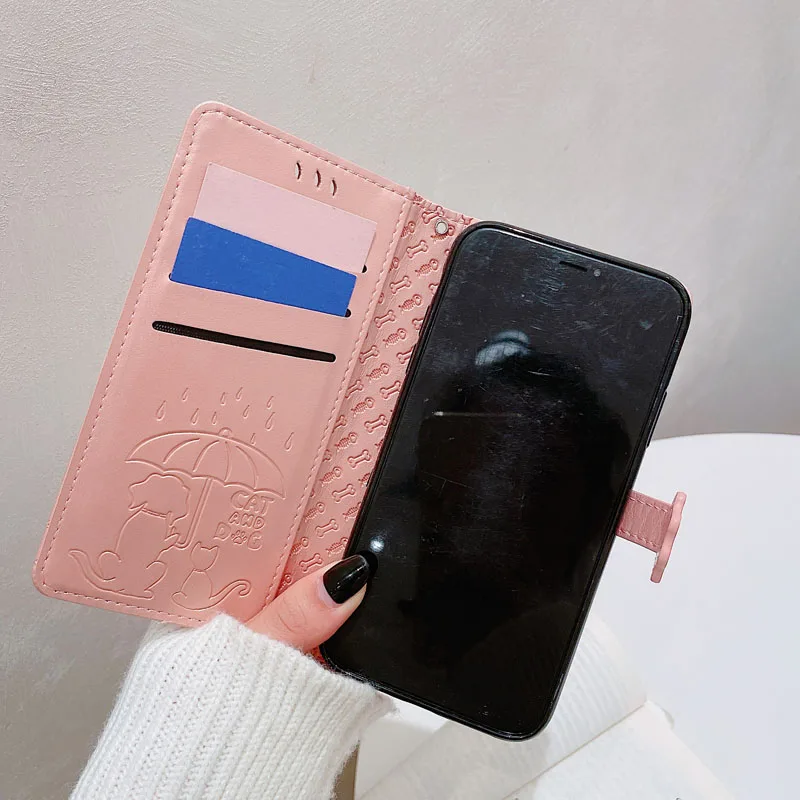 Кожаный чехол для телефона с милой собачкой Xiao mi Red Note 7 8 7A 8A флип Xiaomi 9 SE CC9 CC9E