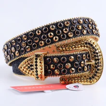 Ladies Women Luxury Brand Waistband Fashion Designer Belts For Men High Quality Leather Belt Diamond Rhinestone Belt For Jeans