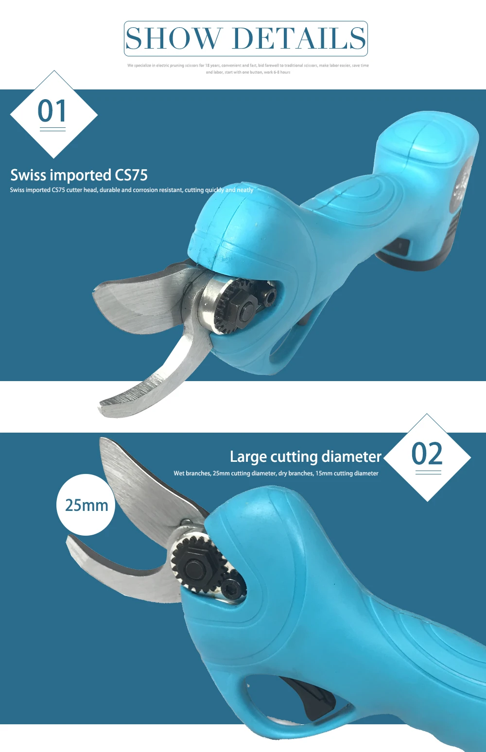 new Advance function power pruner orchard vineyard,garden electric pruner scissors,kiwi tree pruner