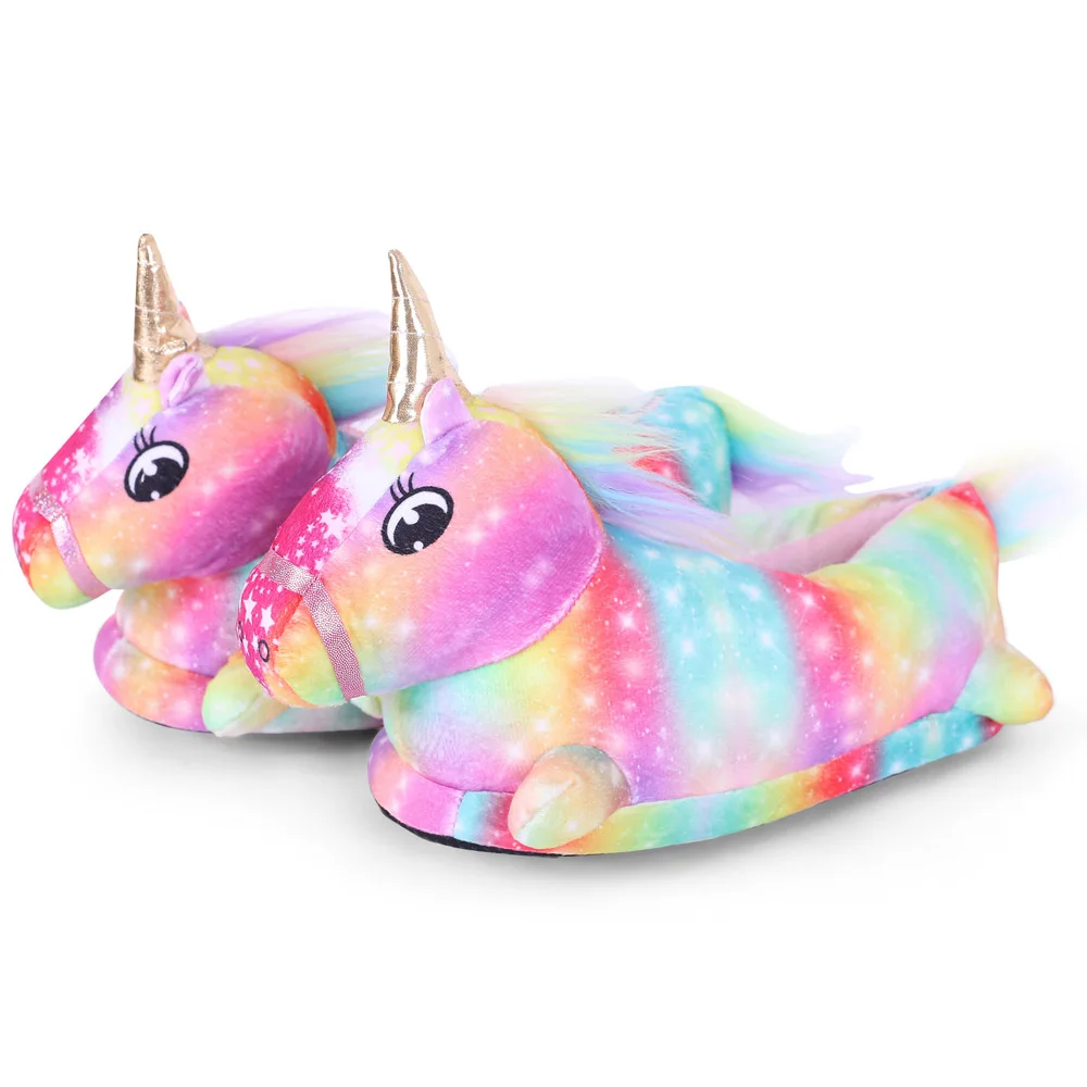 Unicorn Colorful Star and Rainbow Slippers
