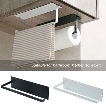 

Kitchen Accessories Under Cabinet Paper Roll Rack Towel Holder Tissue Hanger Storage Rack Bathroom Toilet Organizer Shelf