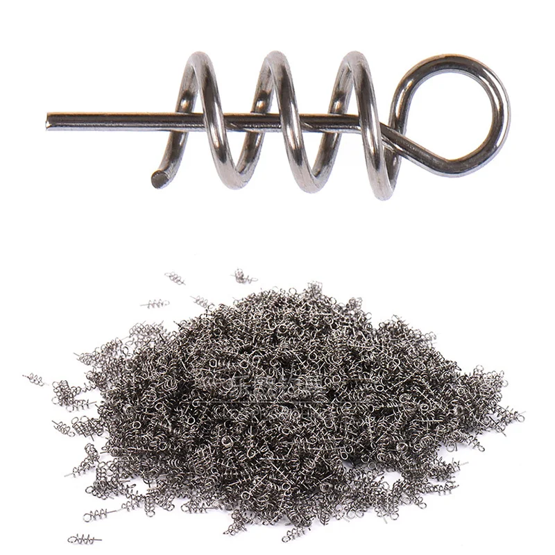 

50PCS or 100PCS/lot Fishing Hook Soft Bait Spring Centering Pins Fixed Latch Needle Spring Twist Crank Lock For Soft Lure Latch