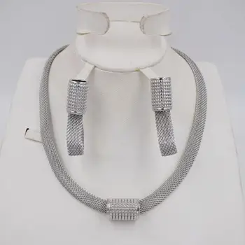

nigerian woman wedding accessories jewelry set italian custome jewelry sets dubai sliver plated jewelry set Wholesale