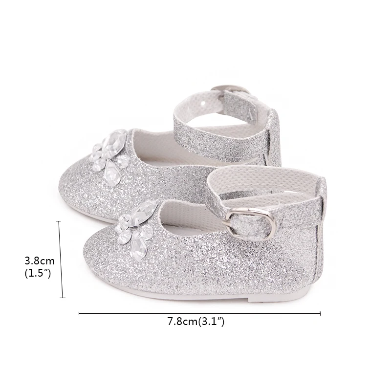 25 Style 7.5cm Doll Shoes For 18 inch Girls Doll 43 cm Baby New Born Dolls Toy Accessories