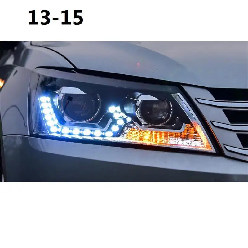 Para авто Drl Automovil лампа Cob дневные ходовые Автомобильные светодиодные фары автомобильные фары в сборе 13 14 15 для Volkswagen Santana