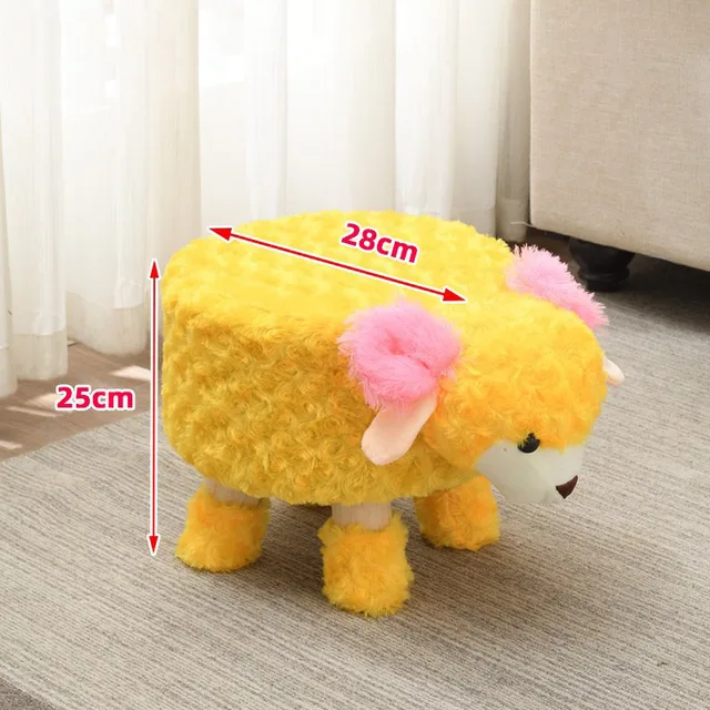 растущий стул Cartoon Change Shoes Children Wooden Stool Creative Sofa Family Lazy Cute Animal Baby Kids Little Dining Chair as picture