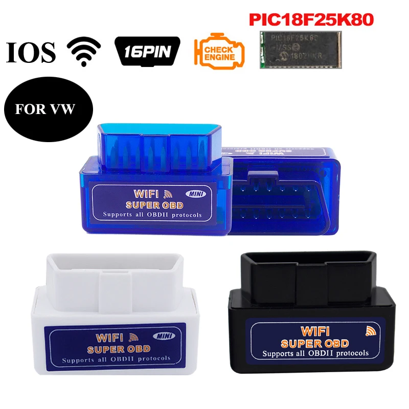 Мини сканер ELM327 WIFI OBD2 для VW Volkswagen Passat B6 B7 B5 Golf 4 MK4 Jetta Tiguan диагностические