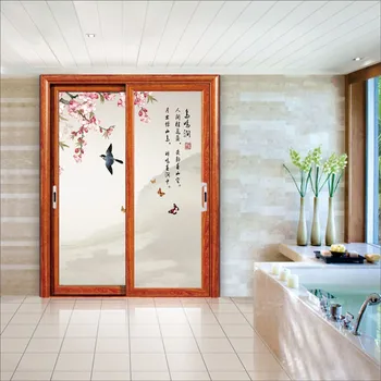 

Cuatom Size New Window Cover Static Cling Home Deor Chinese Ink Painting Water-Proof Damp-Proof Stained 60cmx100cm