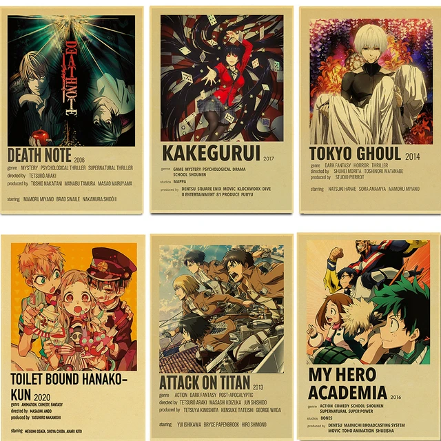 Pôsteres japoneses do filme do Anime Death Note, Adesivo de Papel Kraft,  Quarto DIY, Bar, Café