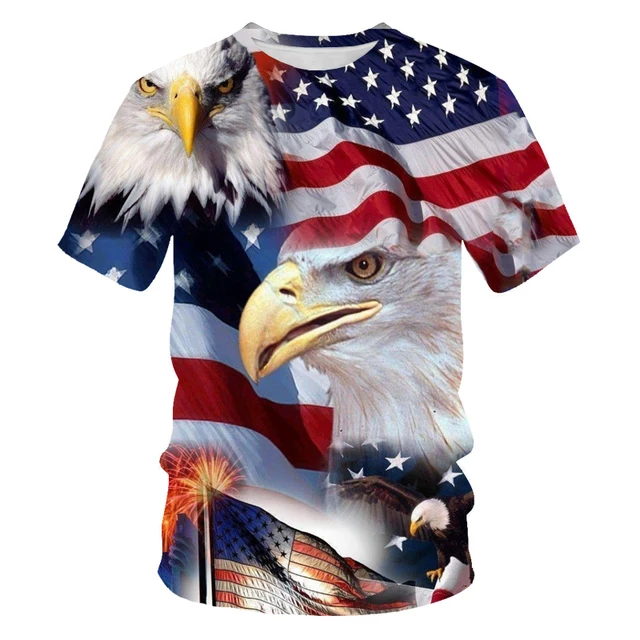 2021 Summer Fashion New Wings Flying Eagle 3D Printed Pattern Men's Trend Short Sleeve Casual T-shirt Top T934