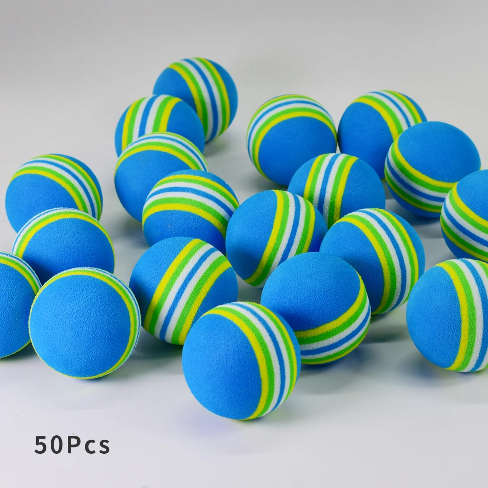 Eva Blue 50Pcs 50 шт. пены Eva воздушный поток полый практика мячи для гольфа мячи для тренировок для гольфа на открытом воздухе в помещении установка зеленая цель задний двор качели игры - Цвет: Eva Blue 50Pcs