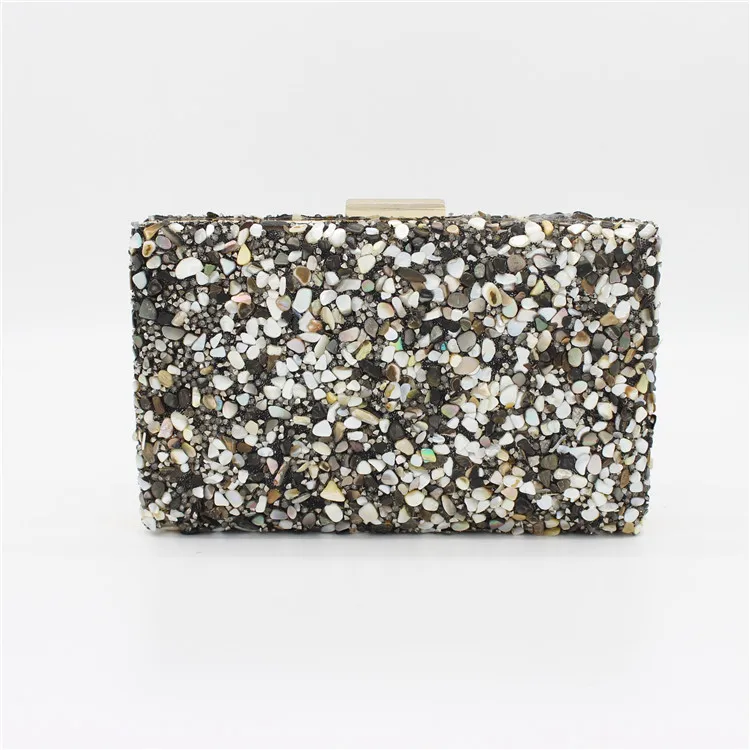 Elegant Sparkling Glitter Evening Clutch Bag Colorful Color Stone Women Messenger Shoulder Day Clutches Lady Fashion Shell Bag 