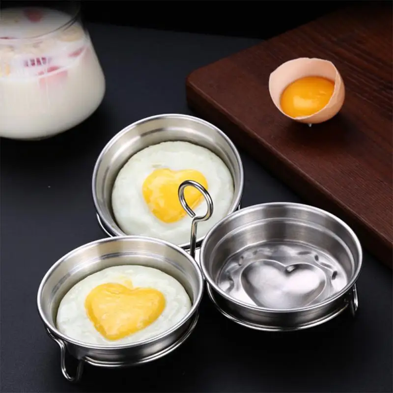 

Pancake Smooth Fried Eggs Ring Set Muffin Stainless Steel Heart Shaped Non Stick