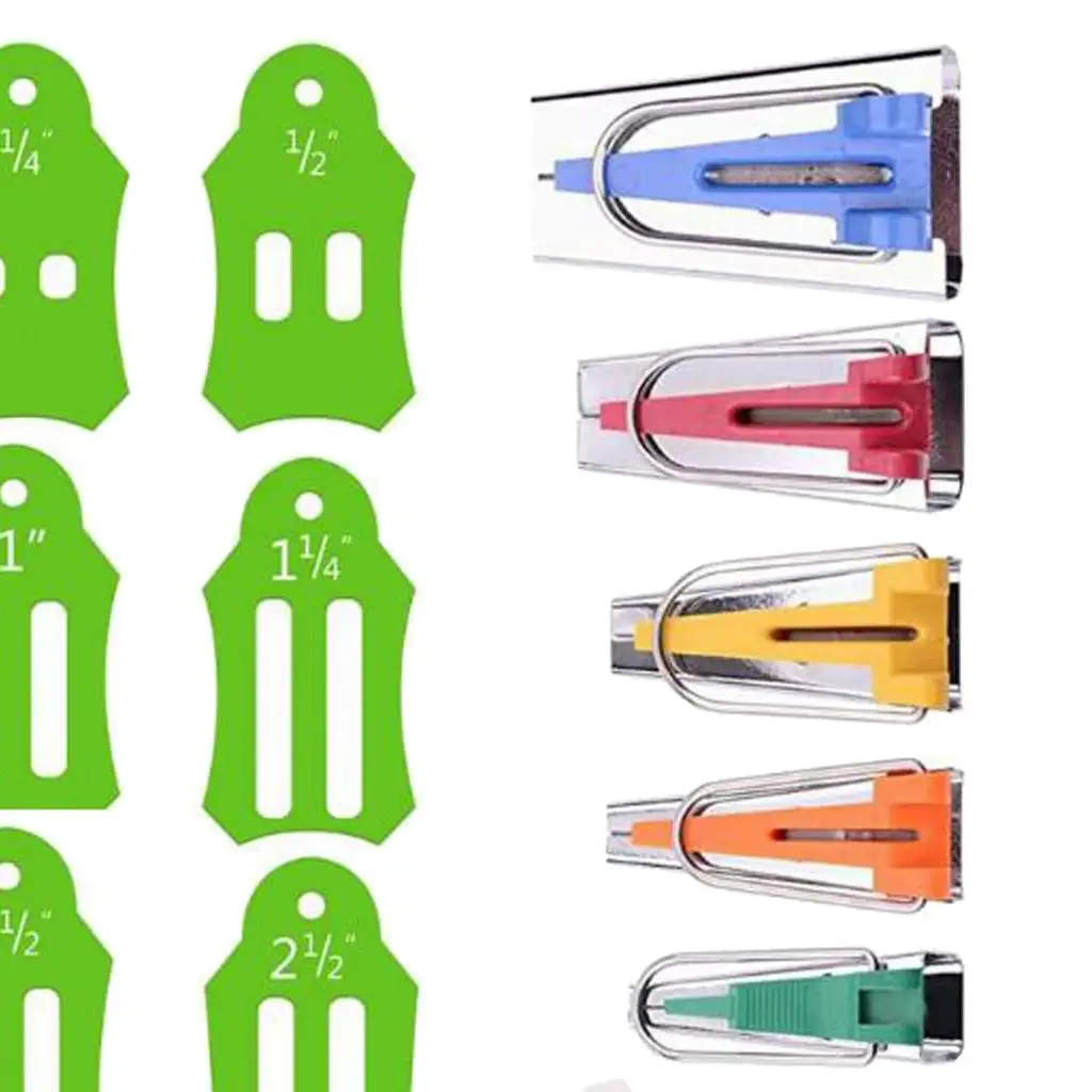 Bias Tape Fabric Maker Kit Set for Sewing Quilting Awl Jelly Roll Sasher Tools