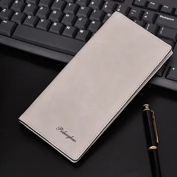 

Men's long wallet thin and simple Leather Men Pu Leather Retro men's long matte slim wallet