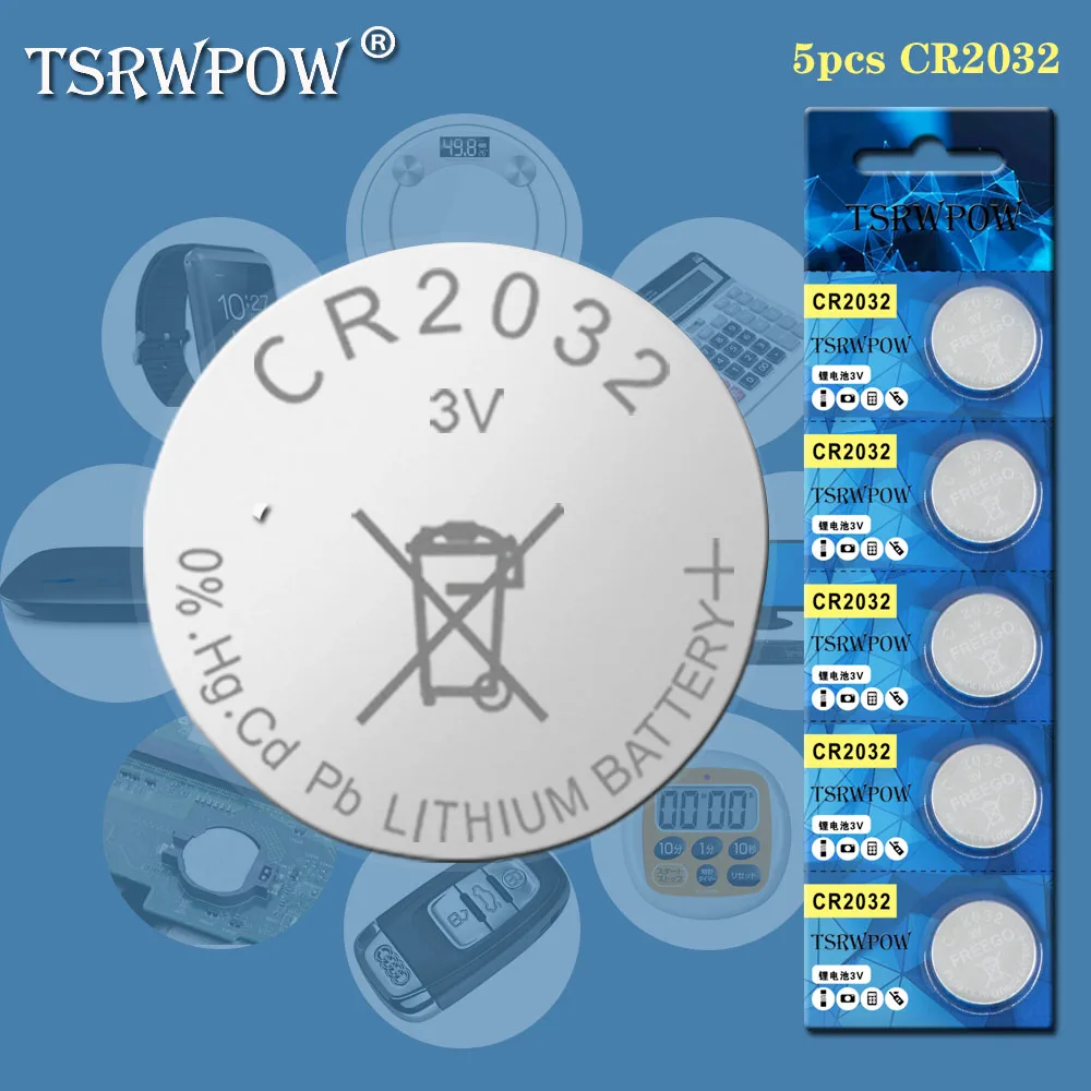 Часовая батарейка TSRWPOW cr2032 литиевая батарея для часов калькуляторов 3 в