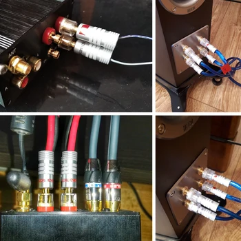 

8pcs Nakamichi 4mm Banana Plug Connectors Adapter Wire Connector Banana Plug Gold Plated For Audio