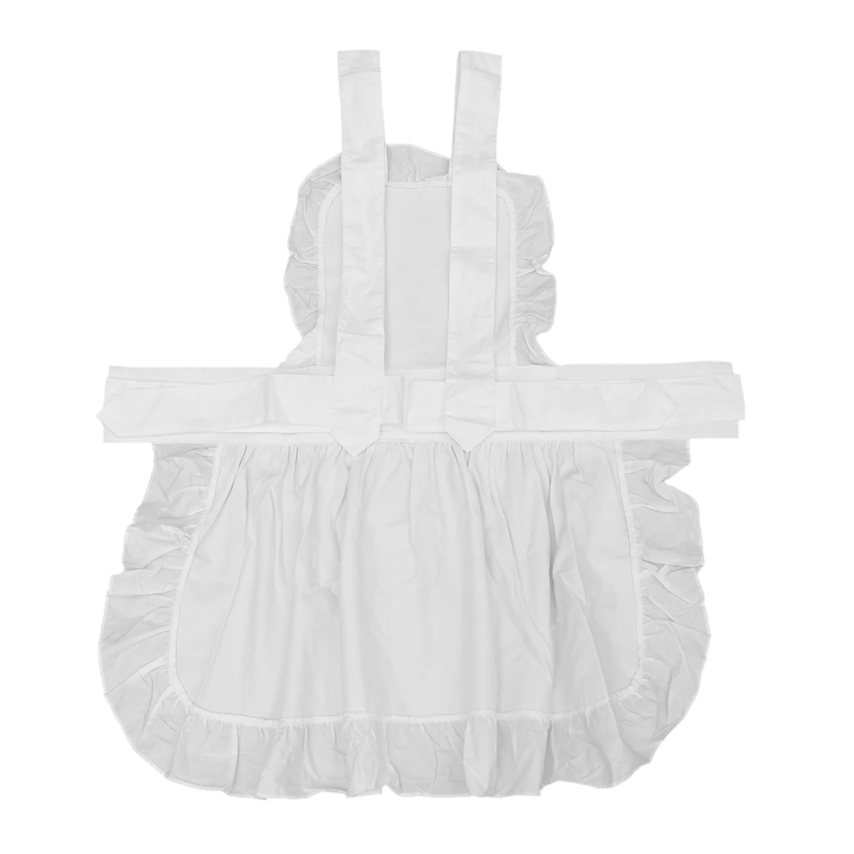 White Waitress Apron Women Cooking Apron Pure Cotton Cute Aprons for Girls Vintage Retro