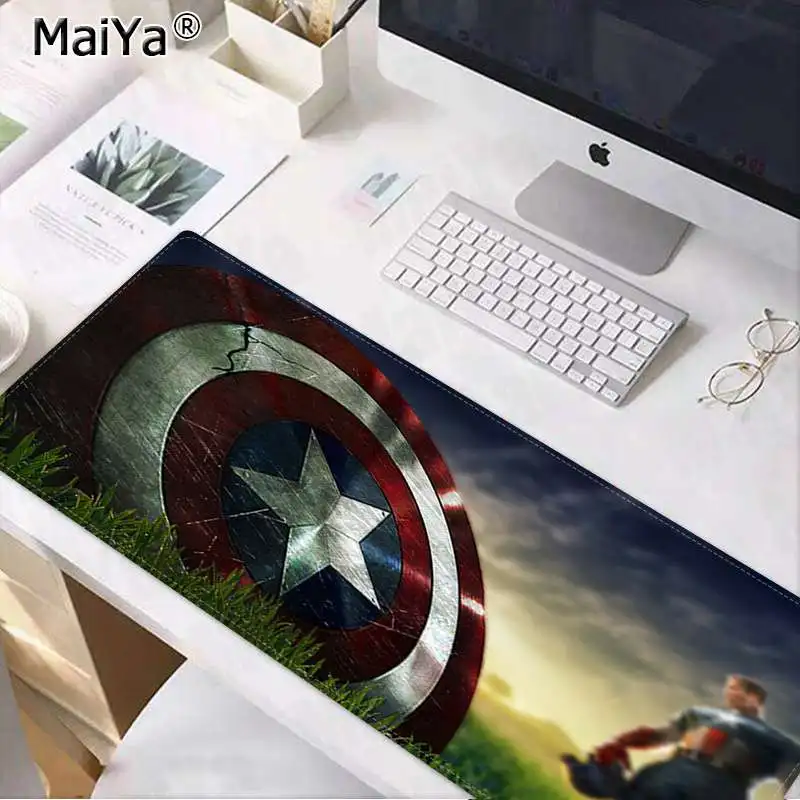 Maiya собственные коврики Marvel Капитан Америка Капитан DIY дизайн игровой с узором коврик для мыши большой коврик для мыши клавиатуры коврик - Цвет: Lock Edge 30x80cm
