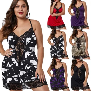

Underwear 2019 New Sexy Women's Fashion Women Lace Lingerie Deep V-Neck Sleepwear Underwear Dress G-string Nightdress