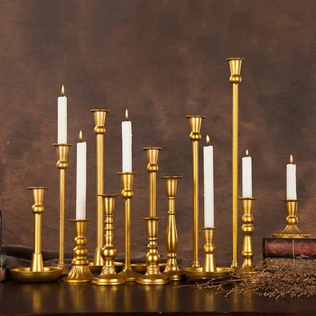 

Tall Metal Gold Candle Holders For Wedding Centerpieces Nordic Christmas Bougeoir Centrotavola Kandelaar Candle Holder LLC184