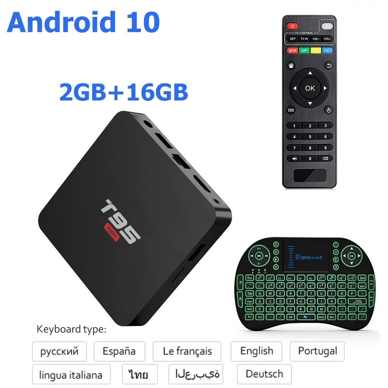 2G 16G keyboard Смарт-ТВ коробка T95super Android 10 4K Netflix Media player Play Store бесплатное приложение быстро Декодер каналов кабельного телевидения PK HK1MAX H96 a95x X96 - Цвет: 2G 16G keyboard