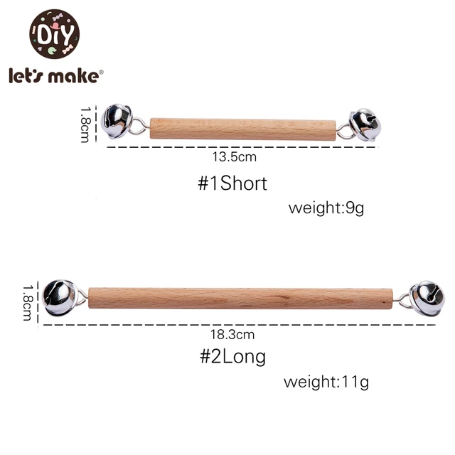 Wooden Rattle Beech Bear Hand Teething Wooden Ring Baby Rattles Play Gym Montessori Stroller Toy Educational Toys Let's Make type 21