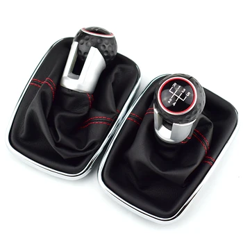 

12mm 5 / 6 Speed Shifter Manual Gear Shift Knob Gaitor Boot for Volkswagen VW MK4 Golf 4 IV GTI R32 Jetta Bora Red Stitch