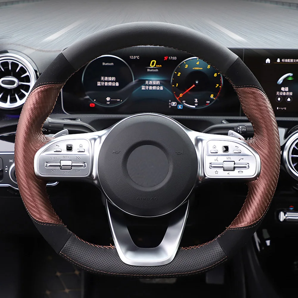 Для Mercedes Benz A Class W177 A180 A200 автомобильные аксессуары Ручное шитье чехол на руль для Benz C E класс W205 W213