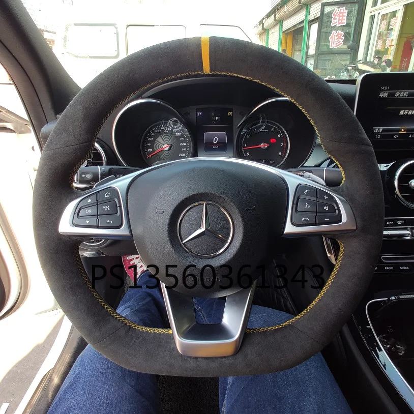 Diy Handsewn Steering Wheel Cover Fit For Mercedesbenz Cclass A