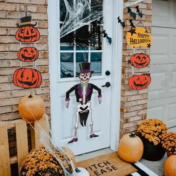 

Halloween Door Hanging Ornaments Skeleton Pumpkin Ghost Pendant Decoration Halloween Party Horror House home Hanging Sign props