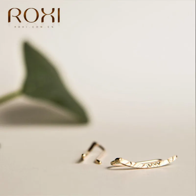 ROXI минималистичные 925 пробы серебряные серьги, серьги для ушей, свадебные ювелирные изделия, трендовые геометрические серьги для ушей, серьги-гвоздики для женщин, подарок