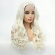 Белый натуральный волнистый синтетический 13*3 парик на кружеве, жаропрочные волокнистые волосы, натуральные волосы, свободный пробор волос для женщин, парик для девушек