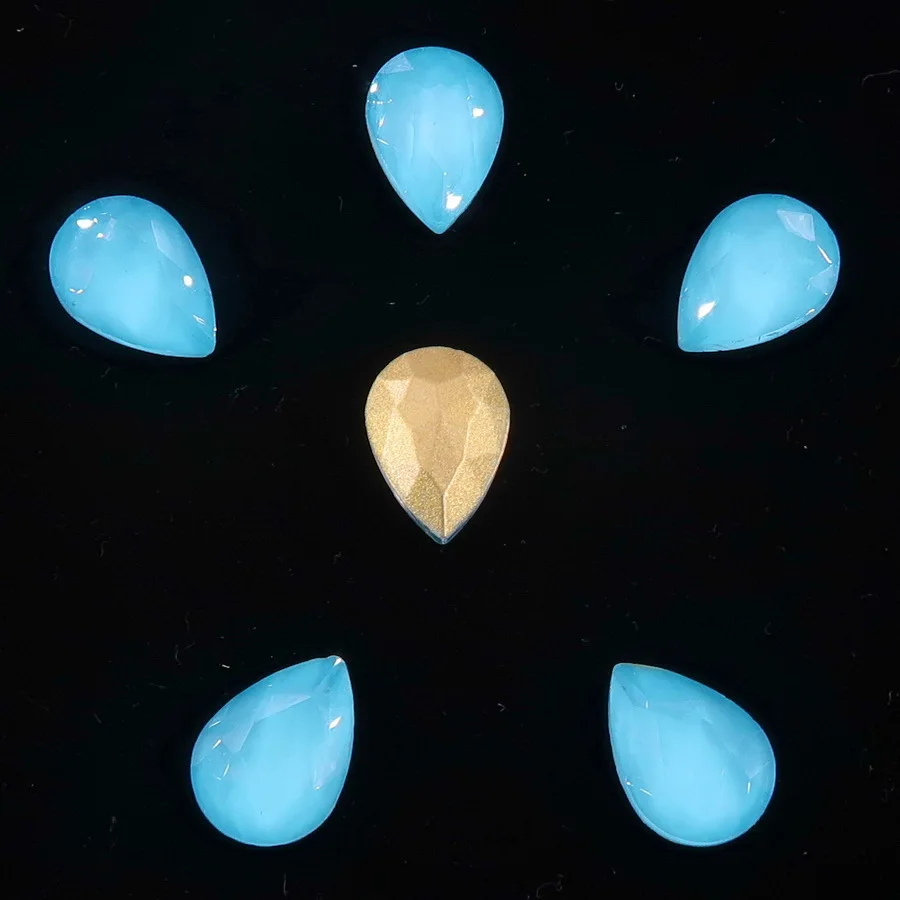 Стеклянный кристалл 7*10 10*14 13*18 мм желе конфеты AB и радужные цвета капли воды форма Клей На Стразы бусины аппликация «сделай сам» отделка