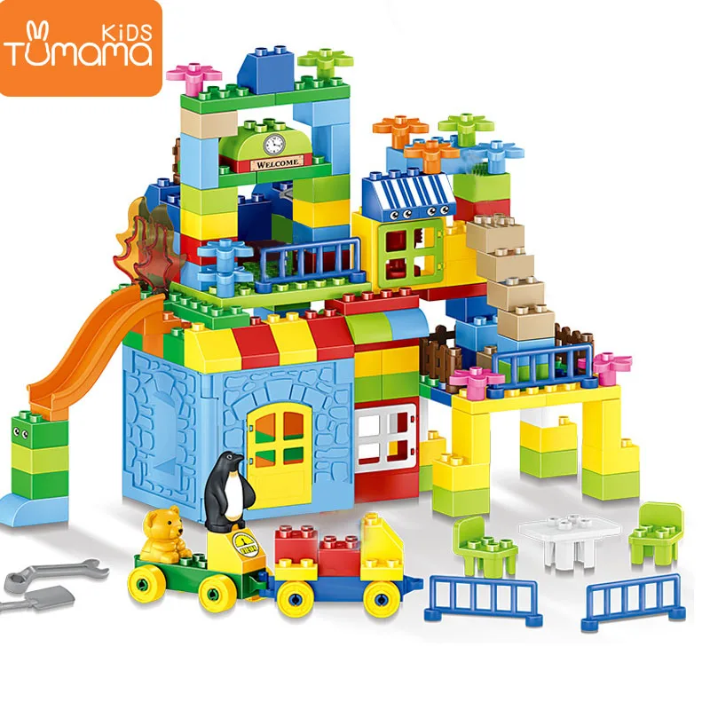 160 шт. Детский конструктор Парк развлечений пластиковый замок|building toys|building