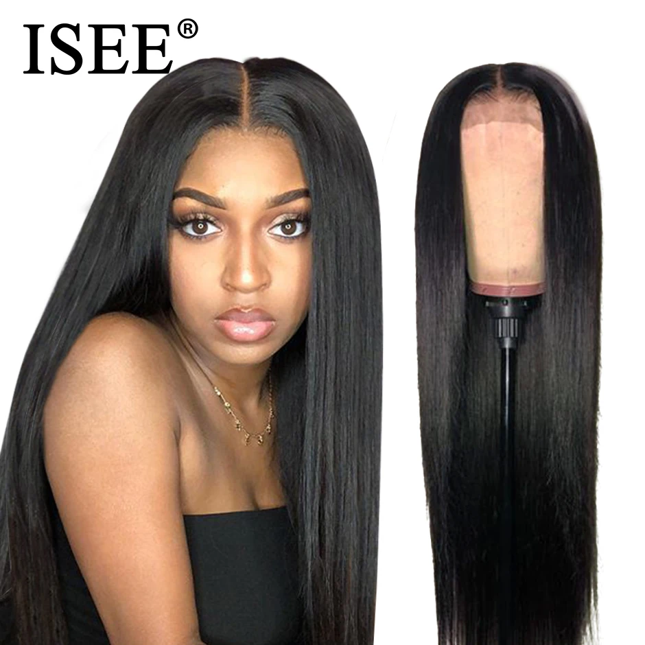 En Ligne ISEE HAIR extensions capillaires à lacet, extensions capillaires à lacet droit, extensions capillaires à lacet Remy 360, perruques à cheveux humains et lacet droit avec densité 150% origine Malaisie 13X4 13X6