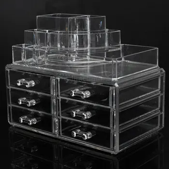 

Transparent 6 Drawers Integrated Acrylic Makeup Organizer Box Cosmetics Storage Box Acrylic Jewelry Sundries Organizer Case