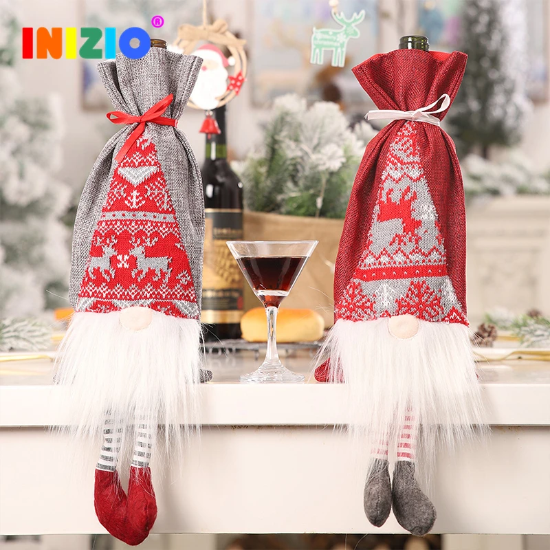

Christmas Home Decoration Wine Bottle Covers New Year 2020 Christmas Tree Toys Frozen Party Christmas Items